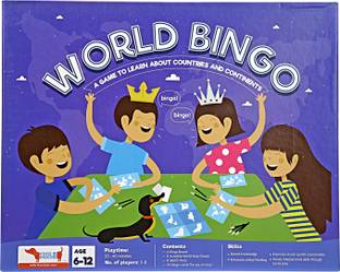 Cocomoco Kids World Bingo Geography Educational Game Strategy & War Board Game