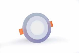 D'Mak 6 Watt White+Multi Color Round LED Panel Light Side 3D Effect Light ( Pack Of 01 ) Recessed Ceiling Light Ceiling Lamp