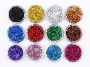 Glamezone Eye Shadow Glitter Powder Set And Nail Art Decoration 4x12= 48 g 48 g