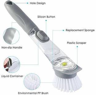 SHIVSAGANG Automatically Kitchen Cleaning Brush Scrubber Dish, Bowl, cup, etc Washing Sponge with Refill Liquid Soap Dispenser best of use washing Scrub Sponge