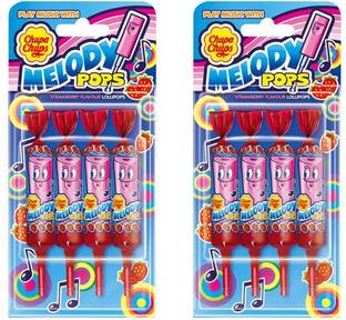 Chupa Chups Melody Pops Strawberry Flavour Lollipops 4X15g Pack Of 2 Strawberry Lollipop