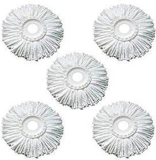 Diem Runwet 360 Degree Rotating Magic Spin Mop Refill, White (Pack of 5) Wipes