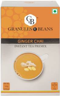 Granules and Beans Ginger Adrak Instant Tea Premix (10 Sachet x14 gm =140 Gms) Ginger Instant Tea Box