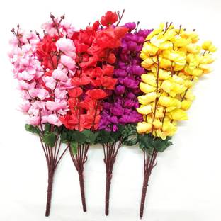 artificial hub Orchids Artificial Flower Pink, Red, Yellow, Purple Orchids Artificial Flower