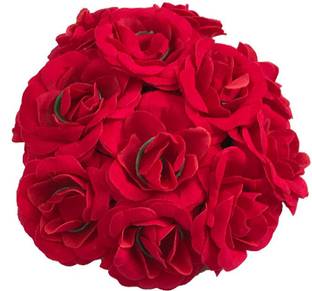 VinshBond Artificial Red Rose flower Bun Juda Maker Flower Gajra Hair Accessories For Women and Girls Pack_01 Bun