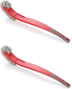 cello dual action hockey toilet brush 2pc red