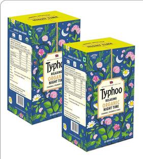 typhoo Organic Herbal Infusion Night Time Cinnamon Green Tea Bags Box