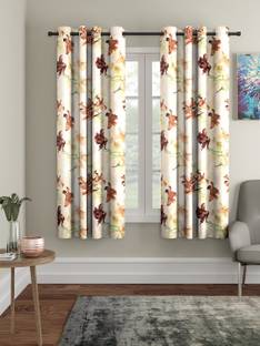 Home Sizzler 153 cm (5 ft) Polyester Semi Transparent Window Curtain (Pack Of 2)