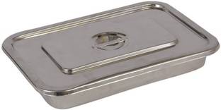 PSM Stainless Steel Instrument Tray With Lid 10X12 Reusable Medical Tray