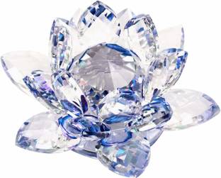 PARADIGM pictures blue color fenghui crystal lotus flower for home decoration & unique gift items Decorative Showpiece  -  5.5 cm