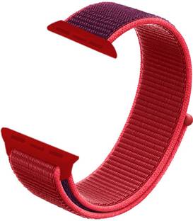 CellFAther Woven Nylon Bands straps for iWatch Series 5/4/3/2 42mm/44mm (RED) Smart Band Strap