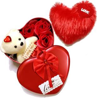 Unique Creation Artificial Flower, Soft Toy Gift Set