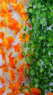 Litleo Great For Decoration 5 Green 5 Orange Artificial Plant