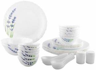 LAOPALA Pack of 35 Opalware Novo Collection English Lavender Dinner Set