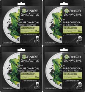 GARNIER Skin Naturals Pure Charcoal Serum Mask 32g *4=128g