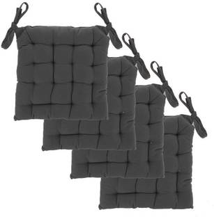 Angel Mommy Square Chairpad Microfibre Solid Chair Pad Pack of 4