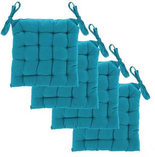 Angel Mommy Square Chairpad Microfibre Solid Chair Pad Pack of 4