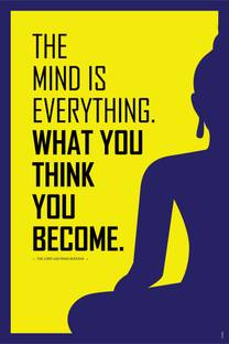 Lord of Buddha Quotes - the mind is everything what you think you become Paper Print