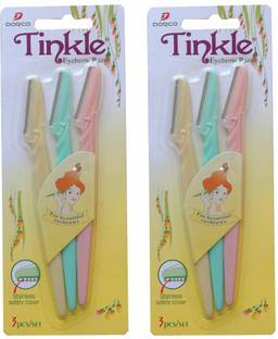 Tinkle 2 packs of Eyebrow razor(Multi purpose)3 X 2 =6, Women