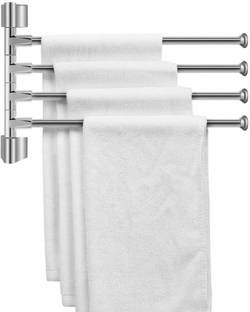 Plantex Stainless Steel 4-Arm Bathroom Swing Hanger Towel Rack/Holder for Bathroom/Towel Stand/Bathroom Accessories 11.81 inch 4 Bar Towel Rod
