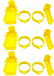PickMePets Bird Cage Feeder Drinker Cups for Any Bottle Use with Free Bottle Holder Rings Yellow (Pack of 3) Caged Bird Feeder