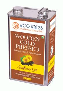 WOODFRESS Wooden Cold Pressed Sunflower Oil 5L (Wood Pressed / Lakdi Ghani / Marachekku) Sunflower Oil Tin