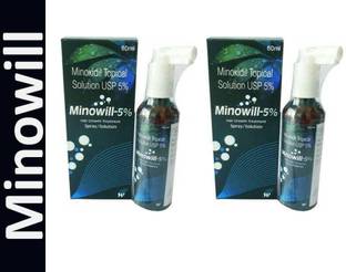 MINOWILL Minoxidil 5% Hair Regrowth Solution for Women & Men 2*60ml