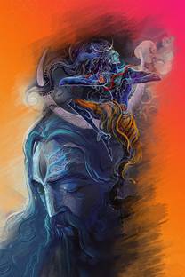 Lord Shiva tandav Original Artwork Posters | HD Poster for Wall Decor (300GSM Thick Paper, Gloss Laminated) Paper Print