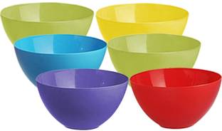 KUBER INDUSTRIES Plastic Mixing Bowl Plastic Microwave Safe 6 Pieces Mixing Bowl Set- 1000 ML (Multi) - CTKTC34737