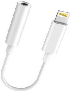 Mossto White 8 Pin Lightning Male To 3.5 MM Female Audio Jack AUX Cable USB Adapter 1 m AUX Cable (Compatible with Apple iPod, Apple iPad, Apple iPhone, White) Phone Converter