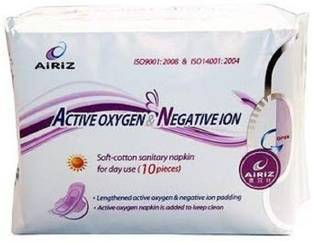 Tiens AIRIZ ACTIVE OXYGEN & NEGATIVE ION RELAX SOFT-COTTON SANITARY NAPKIN FOR DAY USE (10 PIECES) PACK OF 1 Sanitary Pad