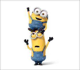 Byte Studio 62 cm Tow Minions Wall Sticker Reusable Sticker