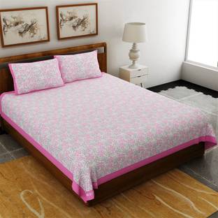 UNIQCHOICE 120 TC Cotton King Floral Flat Bedsheet