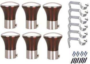 Rishikansh Silver, Brown Curtain Knobs Metal