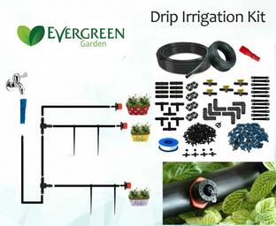 Evergreen Drip Irrigation Garden Watering 100 Plants kit Drip Irrigation Kit