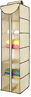 CPEX Wardrobe Organizer for Clothes Non-Woven Fabric Hanging Storage Wardrobe Organizer with PVC Zippered Closure 6 Layers Chain Cloth (Multi Color) Closet Organizer
