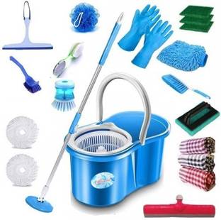 Shivonic House hold using cleaning bucket mop set combo Cleaning Brush, Toilet Brush, Mop, Cleaning Cloth, Glove, Cleaning Wipe, Mop Set, Mop Refill, Floor Wiper, Bucket