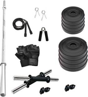 COMPASS 20 kg PVC-WL-20KG-4FT-STRAIGHT-COMBO Home Gym Combo