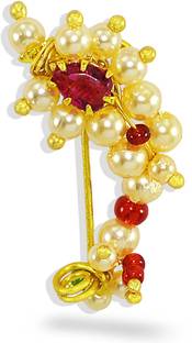 SHI Jewellery Pearl Gold-plated Plated Mother of Pearl Nose Ring