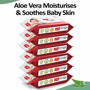 LuvLap Baby Moisturising Wipes with Aloe Vera,72N Pack of 6 Combo