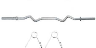 L'AVENIR Gym & Fitness 3ft. Weight Lifting CURL / BEND / EZ ROD with ROD LOCKS Weight Lifting Bar