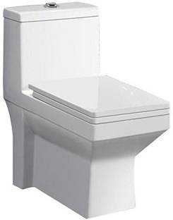 Ceramic One Piece Western Toilet/Commode/Water Closet Siphone Flushing System S Trap - White Western Commode (White) Western Commode (white) Western Commode