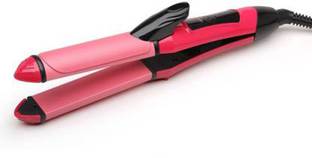 Silago 2 Combo hair straightener and Curler Hair Straightener, pink IN-2009 hair straightener Hair Straightener (Pink) Hair Curler