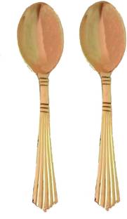 M&V CRAFT PURE BRASS SPOON SETOF TWO SPOONS Brass Dessert Spoon Set