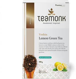 Teamonk Yoshin High Mountain Lemon Green Tea Leaves - High Antioxidants. Lemon Green Tea Box
