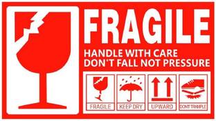 Ab Sab FRAGILE-HANDLE with CARE Pack of 100 Emergency Sign
