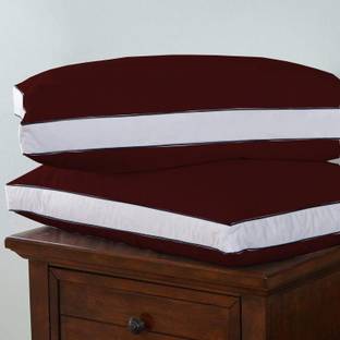 Angel Mommy Cotton Sleeping Pillow Pack of 2 Solid Colored Piping Gusseted Pillow