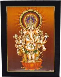 99CRAFTS Subha Nazar Drishti/disti Ganpati Photo Frame Religious Frame