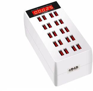 microware USB Charging Station Dock, 20-Ports 100W USB Hub Phone Charger with LED Display Charging Dock Station Adapter, Fast Desktop USB Charging Station USB Charging Station Dock, 20-Ports 100W USB Hub Phone Charger with LED Display Charging Dock Station USB Hub, USB Charger