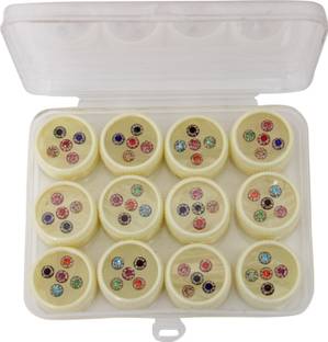 YASHANSH 5 PCS MULTICOLOR ROUND BINDI PACK FOREHEAD Multicolor Bindis
